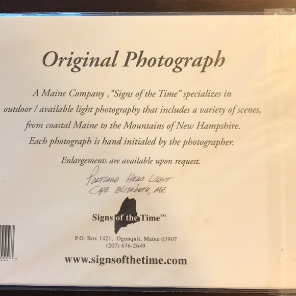 Matted Signed Photograph of Portland ME Head Light - Picture 3 of 3
